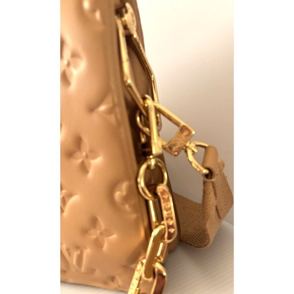 Louis Vuitton Coussin PM Camel Bag Monogram Lambskin Leather Gold Chain Purse - Picture 14 of 16